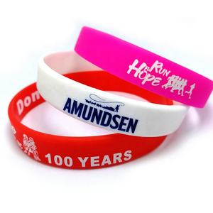 ファッションロゴカスタムプリントプロモーションレッドブルーセグメント2色広告デボスイエスチャーリーシリコンリストバンドブレスレット - Product Image 4