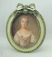 Or Bourgogne Perles Perlé Bébé Ruban Cadre Photo Pour 2.5x3 Pouces Papier Européenne Maison De Table En Alliage de Zinc Ovale Cadre Photo