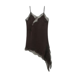 Abbigliamento donna autunno ZATRHMBM 2025 nuova moda pizzo con splicing abito asimmetrico retro bretelle <span class=keywords><strong>sexy</strong></span> mini abito femminile - Product Image 2