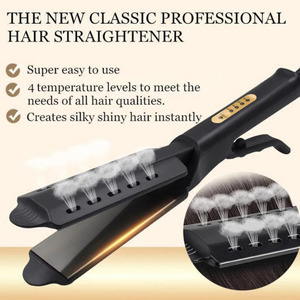 Cepillo Alisador de Cabello de Cerámica con Vapor y Temperatura Ajustable de Cuatro Niveles, Plancha de Pelo para el Hogar, Herramienta de Peinado con Calor - Product Image 3