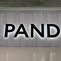 Lettres rétroéclairées LED personnalisées, logo 3D découpé au laser, signalétique en métal acier inoxydable, logo doré, lettres dorées, enseigne lumineuse LED 3D