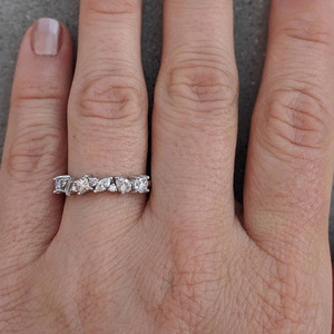 Anello da Donna Q293 in Oro Bianco con Diamante Taglio Principessa Colore D Naturale Classico Anello di Fidanzamento - Product Image 4