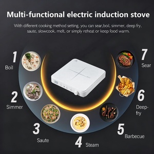 Cuisinière à <span class=keywords><strong>induction</strong></span> portable 2000W avec <span class=keywords><strong>plaque</strong></span> en verre cristal - Product Image 6