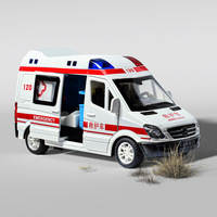 Coche de Juguete de Aleación Fundida a Presión, Ambulancia de Emergencia 120, Simulación Realista, para Niños y Niñas, Set de Coches de Juguete para Médicos
