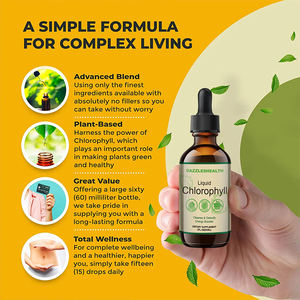 قطرات الكلوروفيل من خلاصة نباتية عضوية مخصصة ، مكمل للرعاية الصحية والطاقة النقية ، برطمان ماسون ، زجاجة برية معبأة بملصق خاص - Product Image 4