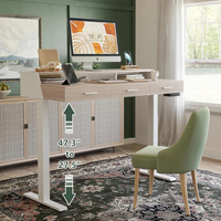 Escritorio de Madera con Altura Ajustable y Cajones - Escritorio para Dormitorio - Escritorio para Oficina