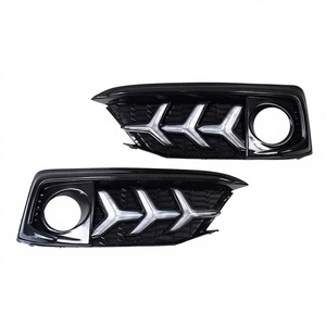 Feux de jour à LED TYPY pour voiture avec fonction de clignotant, feux antibrouillard pour 2017-2020, noir arête de poisson, 12V - Product Image 1