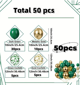 Ensemble de 50 ballons dorés et <span class=keywords><strong>vert</strong></span> foncé pour <span class=keywords><strong>arche</strong></span>, idéal pour décorer les événements tels que Noël, les anniversaires, les mariages, les remises de diplômes - Product Image 4