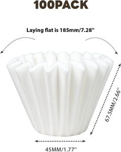 100 filtres à café en papier pour Ninja, filtres à café jetables pour les capsules et le café moulu Ninja, filtres à café blancs - Product Image 4