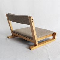 Vente en gros de chaise de thé de plancher en bois de tatami japonais avec l'appui arrière chaise de plancher en bois solide