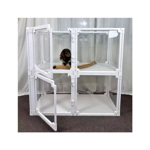 Clôture pour chien de compagnie en ABS, <span class=keywords><strong>cage</strong></span> de sécurité entièrement transparente pour une utilisation en intérieur, balcon, avec installation facile - Product Image 4