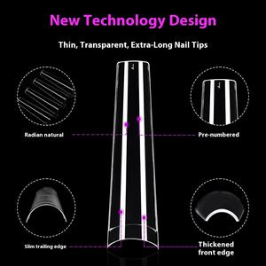 Parche <span class=keywords><strong>de</strong></span> <span class=keywords><strong>uñas</strong></span> postizas francesas XXL, pieza <span class=keywords><strong>de</strong></span> <span class=keywords><strong>uñas</strong></span> <span class=keywords><strong>de</strong></span> mezclilla extendida transfronteriza, diseño plano transparente sin costuras para aplicación en los dedos-500 - Product Image 3