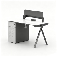 Mobilier de bureau moderne intelligent haut de gamme sur mesure, poste de travail pour 6 personnes, mobilier de bureau avec chemin de câbles