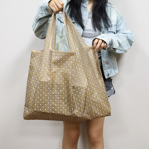 Có thể gập lại công suất lớn mở đóng cửa Polyester mua sắm túi xử lý xách tay thiết kế môi trường cho du lịch - Product Image 4