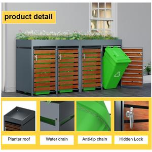 Quintuple Wheelie Bins Couverture Extérieure Jardin Arrière-Cour Patio Poubelle Stockage Hangar Plante Toit Poubelle Boîte pour Patio Arrière-Cour - Product Image 4