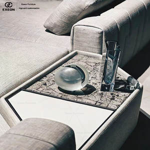 Canapé modulaire en cuir <span class=keywords><strong>de</strong></span> style italien minimaliste classique pour salon, villa, usage domestique, canapé multi-personnes créatif et luxueux - Product Image 3