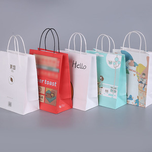 Tùy chỉnh giấy kraft mua sắm túi nâu đen trắng nhỏ vừa túi kraft lớn cao cấp giấy rút túi có tay cầm - Product Image 4