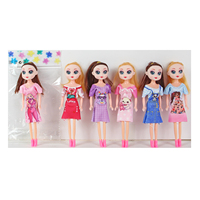 Poupée de mode premium à corps solide, articulée sur 5 points, de 6/7 pouces, avec yeux 3D, accessoires de jouet miniatures souples (styles assortis) - Cadeau pour les enfants de 2 à 4 ans