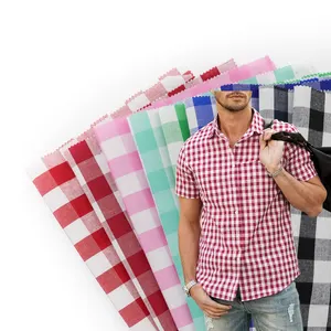 Super Quality Gingham Fabric 100% Cotton Waffle Red White Shirt Fabric for Clothing Women