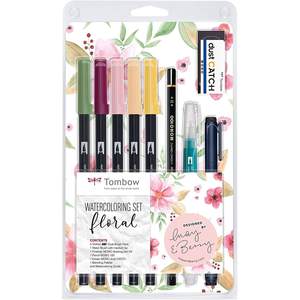 TOMBOW - CONFEZIONE DA 9 MARCATORI FLORALI A DOPPIA PUNTA ASSORTITI - Product Image 1