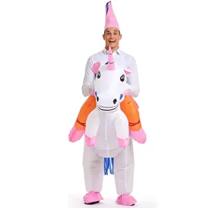 Aufblasbares Einhorn-Kostüm Erwachsene Luft-Aufblasbares Deluxe-Cosplay-Partykostüm Aufblasbarer Kostüm für Geburtstagsparty Paraden Karneval