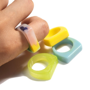 Korean Style Classic Punk Design Plastic Acrylic Resin Finger <strong>Ring</strong> Women <strong>Kids</strong> <strong>Rings</strong> Jewelry Unisex - Product Image 4