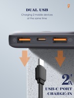 LDNIO PQ10 portátil 2,1 salida 10000mAh con doble Usb alta densidad li-polímero 10000mAh banco de energía