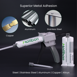 Adesivo Industriale 1:1 50ml per Incollaggio Metalli per Acciaio Inossidabile, Alluminio, Leghe di Rame e Metalli - Product Image 3