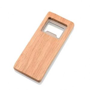 Paquete de 100 abridores de botellas personalizados con mango de madera, espacios en blanco para grabado láser, mezcla de 2 estilos para uso en bares, abridor promocional de metal - Product Image 2