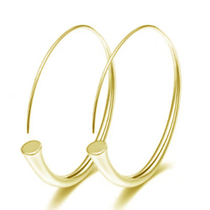Orecchini a Cerchio Grandi Minimalisti, Gioielli di Moda Lucidi Rotondi, Orecchini da Donna con Design Multicolore - Product Image 2