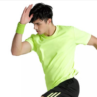 T-shirts personnalisés en gros pour hommes, 100 % polyester, col rond, séchage rapide, pour le sport et la publicité, hauts unisexes unis