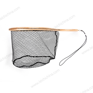 Tenkara – filet d'atterrissage de <span class=keywords><strong>truite</strong></span> à poignée courbe en bois avec revêtement en caoutchouc - Product Image 3