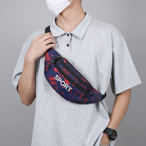 Men's Sport Waist Bag Nylon Crossbody Outdoor Portable <b>Chest</b> Bag Large Capacity Letter Pattern Blue Red Black Green - Product Image 2