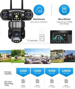Ba ống kính Wifi PTZ <span class=keywords><strong>camera</strong></span> an ninh Ba máy ảnh trong một với điều chỉnh tất cả các góc cánh tay 360 xem không có điểm mù thông minh Nhà máy ảnh - Product Image 5