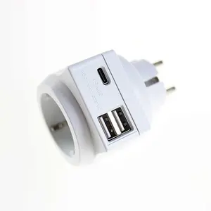 Facfactory Adaptor pengisi daya soket dinding USB Multi Outlet Strip daya Universal