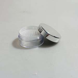 Pots cosmétiques en plastique transparent rechargeables avec tamis et couvercles dorés pour poudre libre, conteneurs <span class=keywords><strong>d</strong></span>'échantillons de voyage - Product Image 1