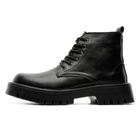 Nouvelles Bottes Montantes Chunky Style Old School pour Hommes Tendance Mode 38-45 Noir Pur à Lacets Rehaussantes Marque Originale Punk