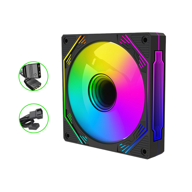 Wholesale 120mm PC Fan 5V ARGB 4Pin PWM 6Pin Hydraulic Bearing 9 Blades Computer Case Fan for Gaming Desktop Chassis