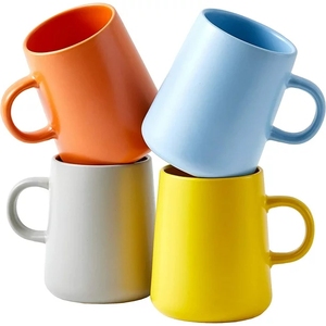 Cône de tasse en céramique en forme d'entonnoir personnalisé pour promotionnel bas prix logo OEM tasse de lait thé nordique bon marché - Product Image 4