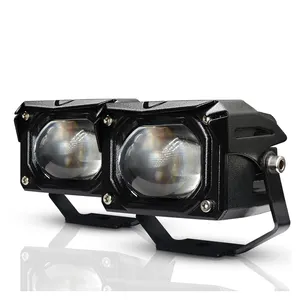 Luminária led em cubo de 60w 8000lm, 3 polegadas, led, projetor para condução, duas cores, luzes locais para yamaha aerx, honda, pcx, bmw, gs, ninja