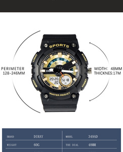 DIRAY-349AD Orologio da Polso da Uomo di Alta Qualità Analogico Digitale con Allarme Luminoso Resistente all'Acqua 5BAR Sportivo di Lusso Vendita Calda <span class=keywords><strong>Giapponese</strong></span> - Product Image 6