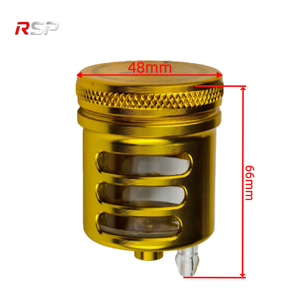 Réservoir de liquide de frein en aluminium CNC RSP, universel pour moto, <span class=keywords><strong>avec</strong></span> jauge de niveau, 48 mm, 66 mm - Product Image 2