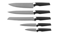 Kleurrijk keukenmessenset van 5 stuks, broodmes, fruitmes, speciaal gereedschap voor koks