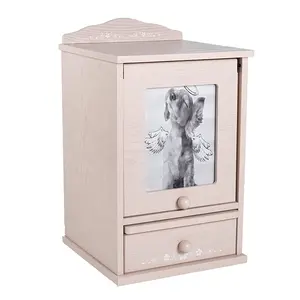厂家批发木制纪念品骨灰盒粉色动物宠物骨灰盒带相框