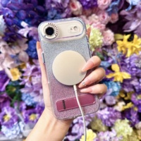 Coque de téléphone en strass de cristal pour iPhone Air 17 Pro Max 16 15 14, magnétique, scintillante, diamantée, compatible avec la charge sans fil