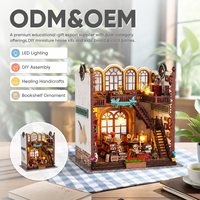 ODM 2025 Nouvelle maison miniature DIY Librairie Magique Artisanat en bois Métal Plastique Papier Lumière LED Puzzle 3D en bois 23x18x24cm >14 ans