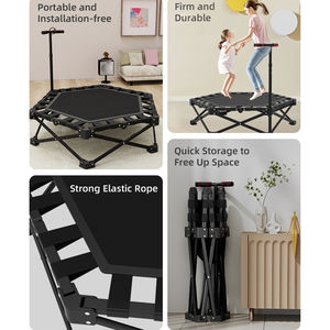 Trampolín Rebounder de Material PP PVC con Manillar de Seguridad, Diseño Plegable, Red Protectora, 8 pies, Equipo de Ejercicio para Todo el Cuerpo para Gimnasio en Casa - Product Image 6