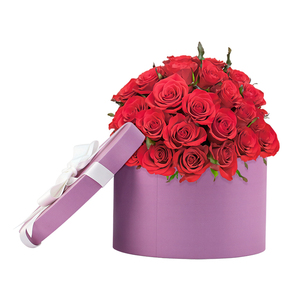 Factory custom luxury cardboard round flower cylinder box OEM everlasting roses flower preserved in round box