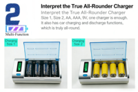 Chargeur de batterie Ni MH à ouverture rabattable, USB 5V/2A, écran LCD, rétroéclairage LED, chargeur intelligent portable pour piles rechargeables AA AAA Ni MH
