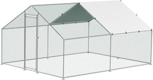 <span class=keywords><strong>Gallinero</strong></span> de metal grande con carrera, <span class=keywords><strong>gallinero</strong></span> Walkin <span class=keywords><strong>para</strong></span> patio con cubierta impermeable Spire Roof - Product Image 2